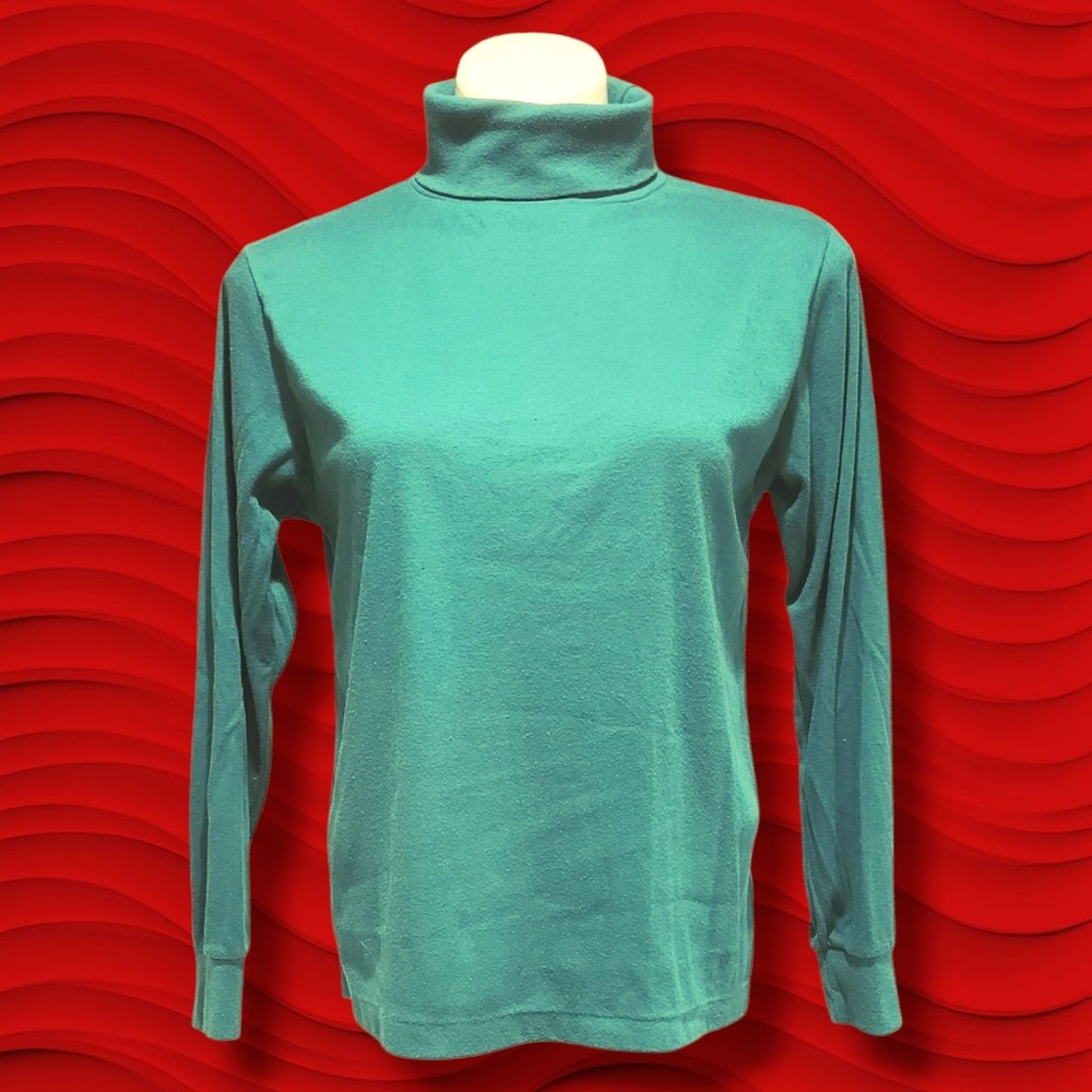 Vintage Headliners Large Green Long Sleeve Turtleneck Shirt